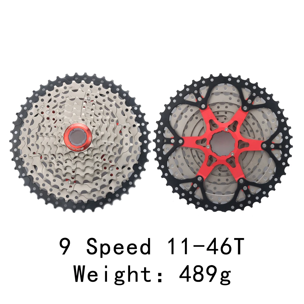 9S 46T 8, 9, 10, 11, Скорость 25 32 36 40 42 46 50 52 T Roadbike трещотка велосипедная кассета горный велосипед Звездочка Совместимость маховое колесо - Цвет: 9S 46T