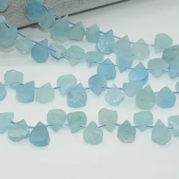 

Natural Kyanite / Aqumarine Rough Cut Irregular Drop Beads 10x14 - 12x16mm