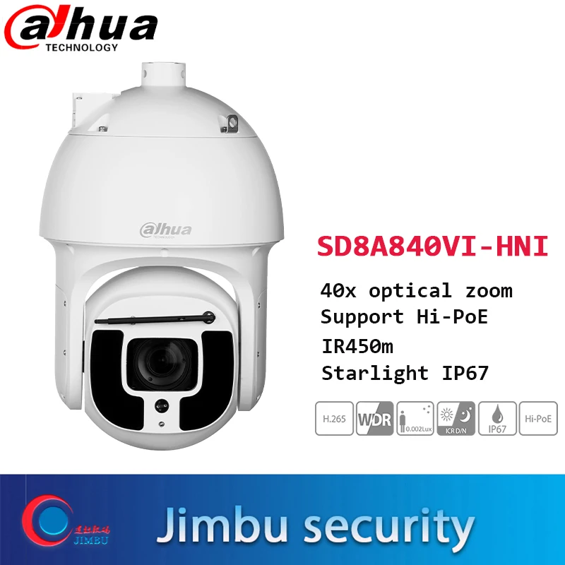 Dahua PTZ IP 4K камера SD8A840VI-HNI Замена SD6AL830V-HNI Starlight IR до 450 м Поддержка Hi-PoE PTZ умная сетевая камера стеклоочистителя