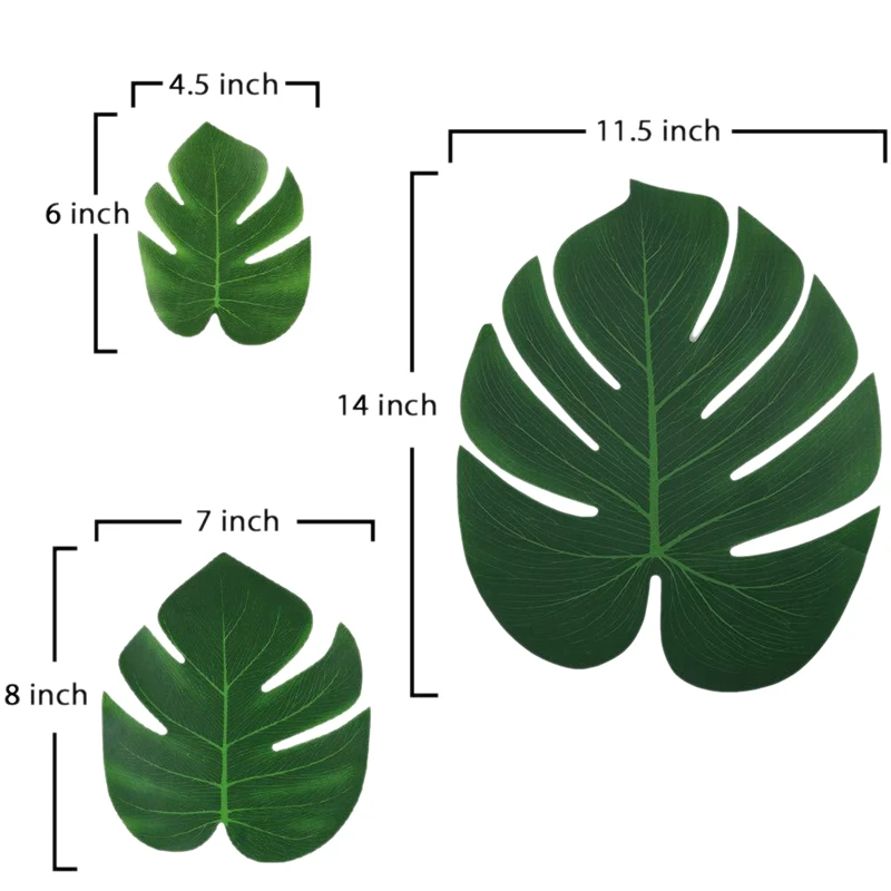 Искусственные Пальмовые Листья тропические растения и листья украшение стола Гавайские украшения тематическая вечеринка на день