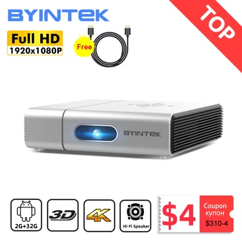 BYINTEK U50 Full HD 1080P Mini 2K 3D 4K Android Wifi inteligente láser portátil casa LED, Proyector DLP Proyector para teléfono móvil