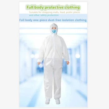 

Fast Free Shipping One time protective conjoined work clothes waterproof and bacteria proof laboratory protective clothing