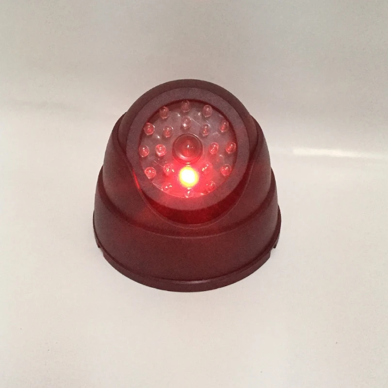 Купольная поддельная камера видеонаблюдения красный светодиодный светильник