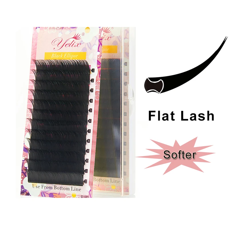 

Yelix Matte Flat Ellipse Lashes Extension Individual Ellipse Flat Eyelashes Extensions Lash Extension Mink Eyelash For Makeup