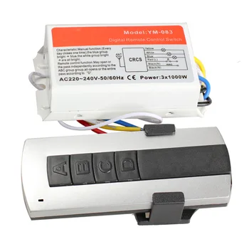 

1/2/3/4 Ways ON/OFF 220V Wireless Remote Control Switch Digital Controller Switch for Lamp Light PR Sale