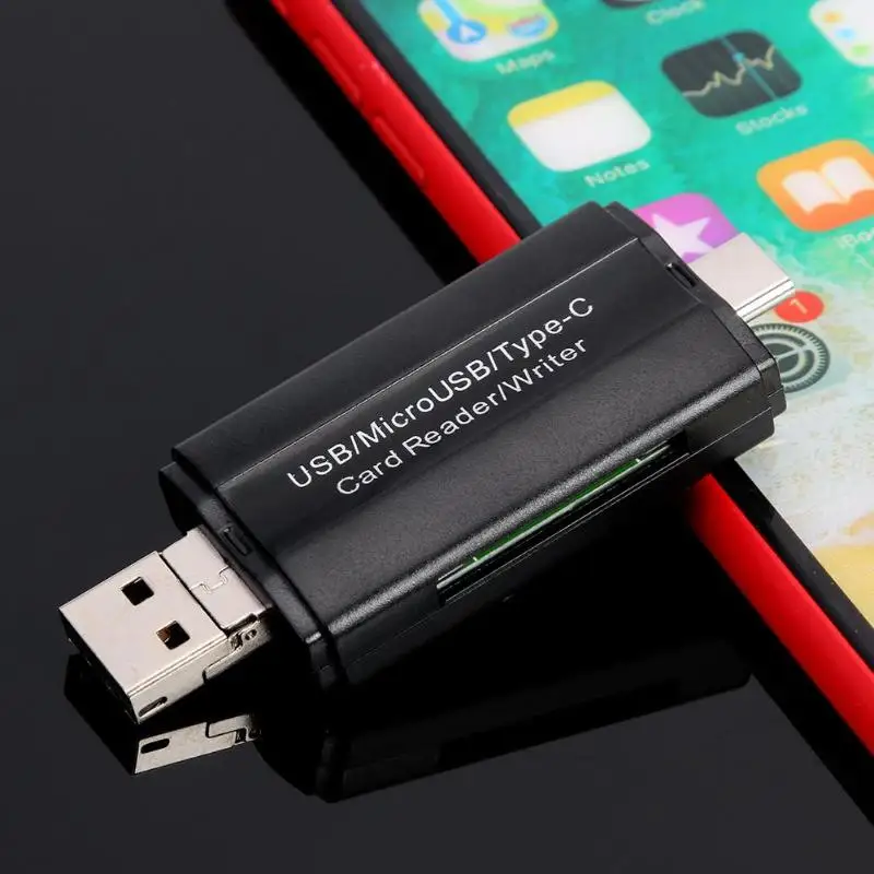Type-C, micro USB и USB 3 в 1 OTG Кардридер высокоскоростной USB2.0 Универсальный OTG TF/SD для Android Компьютерный удлинитель-переходник