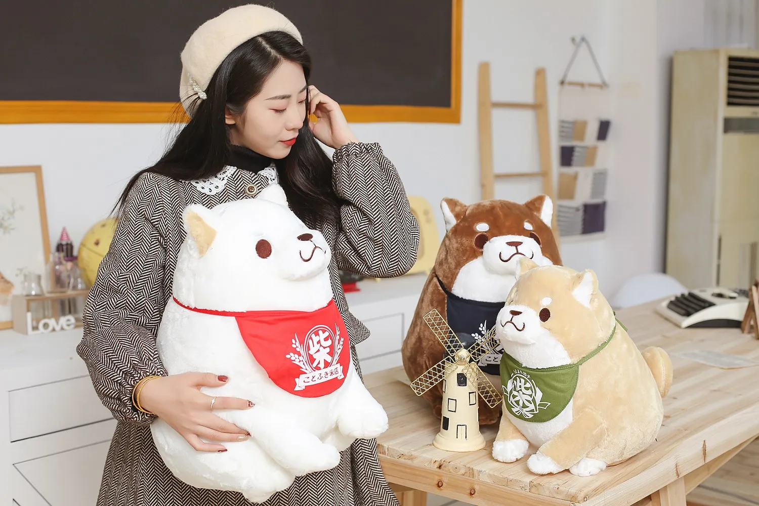 35/45 см Плюшевые Косплей Shiba «Лисья Секретная служба»(Inu собака игрушки плюшевые игрушки японской собаки начинкой плюшевая игрушечная собачка с шарфом корги игрушки для детей, подарок