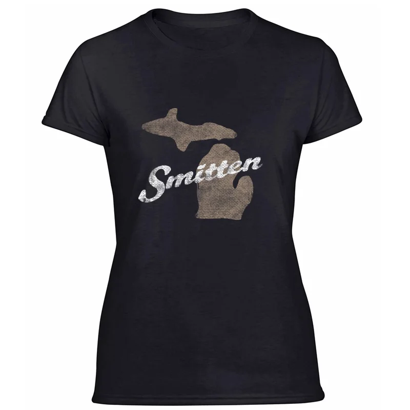 На заказ Smitten Michigan Mitten Distressed Винтажная Футболка мужская Хлопковая женская футболка одежда