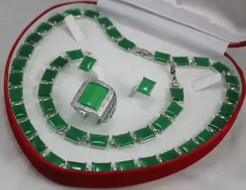 

Jewelry Pearl Set Jades necklace, earing, bracelet ring set Free Shipping