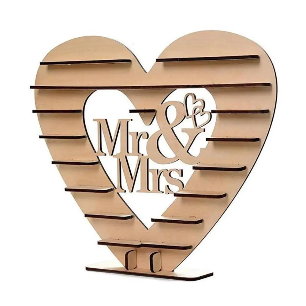 

Wedding Wooden Ornaments Mr&Mrs Chocolate Stand Display Candy Cupcake Desserts Holder Home Decor Wedding Party Bars #710