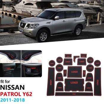 

For Nissan Patrol Y62 2011 2012 2013 2014 2015 2016 2017 2018 Armada Anti-Slip Gate Slot Pad Rubber Cup Coaster Mat Car Stickers
