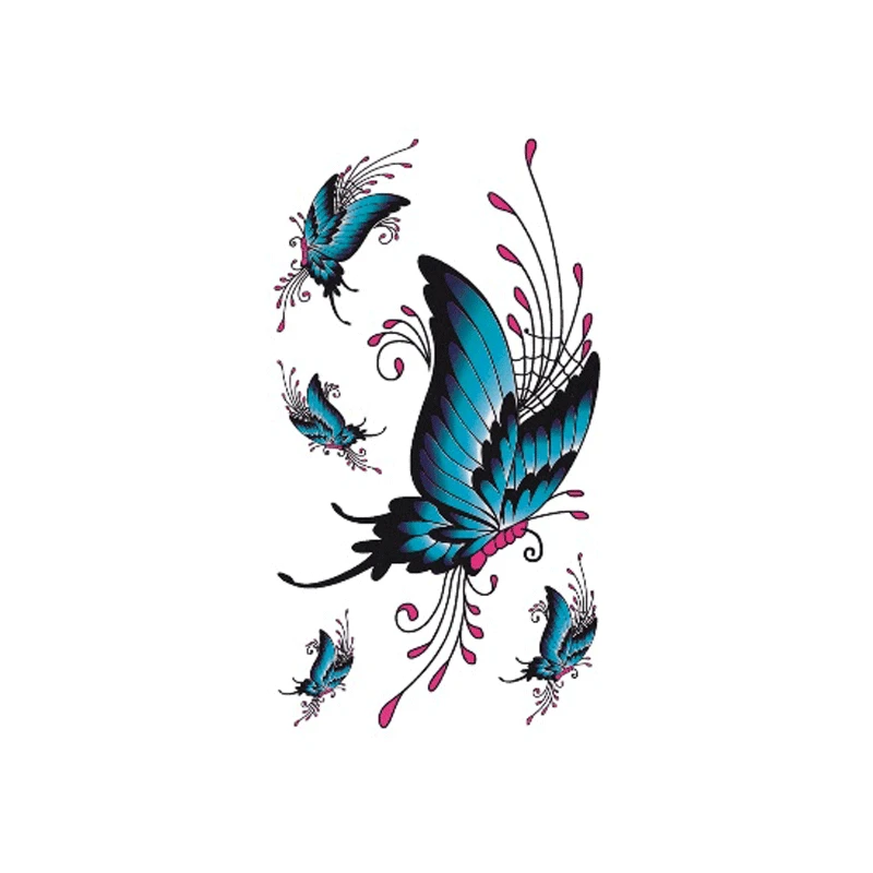 017 Временные татуировки Wyuen Bird для взрослых, водостойкие тату-наклейки, боди-арт, красивые 3D бабочки, поддельные татуировки для женщин, A-078 - Цвет: 017