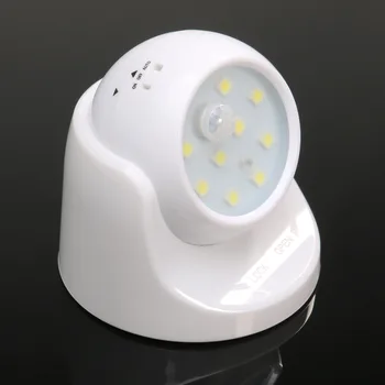 

9 LED Night Lights Wireless Motion Sensor Light 360 Degree Rotation Auto PIR IR Infrared Detector Security Lamp