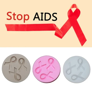 

DIY AIDS Cancer Awareness Bow Keychains Mold Silicone Red Ribbon Bow Epoxy Resin Mold Jewelry Making Tools Colors Random