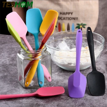 

TESHOM food grade Non Stick butter cooking silicone spatula set cookie pastry scraper cake baking spatula silicone spatula