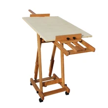 Двойное использование мольберт твердое древесное масло краска пол мольберт ящик эскиз мольберт подставка для рекламы китайская полка для рисования