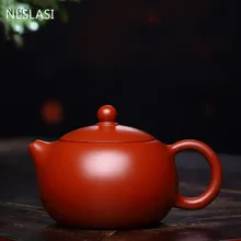 Do herbaty, Yixing pot purpurowa glina Xishi czajniczek piękna czajnik surowa ruda purpurowe błoto ręcznie zestaw herbaty dostosowane 188 otwór kulkowy filtr 200ml