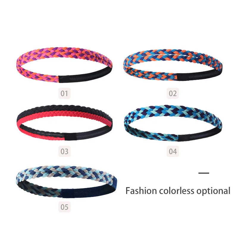 Timowin Yoga Headband Braid Shape Movement The Silicone Antiskid Sport Headband Fitness RunningSports Sweat Belt Fashion - Цвет: 01