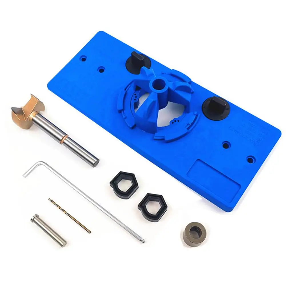 

Hinge Hole Puncher Engineering Plastics Boring Jig Drill Guide Set Door Hinge Positioner Template Woodworking Tools