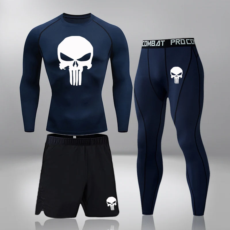 Gym Fitness Clothes Running Jogging Sport Wear Workout Tights Compression Sports Suit 3 Pcs/Set Mens Thermal Underwear 4