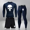 Gym Fitness Clothes Running Jogging Sport Wear Workout Tights Compression Sports Suit 3 Pcs/Set Mens Thermal Underwear 4