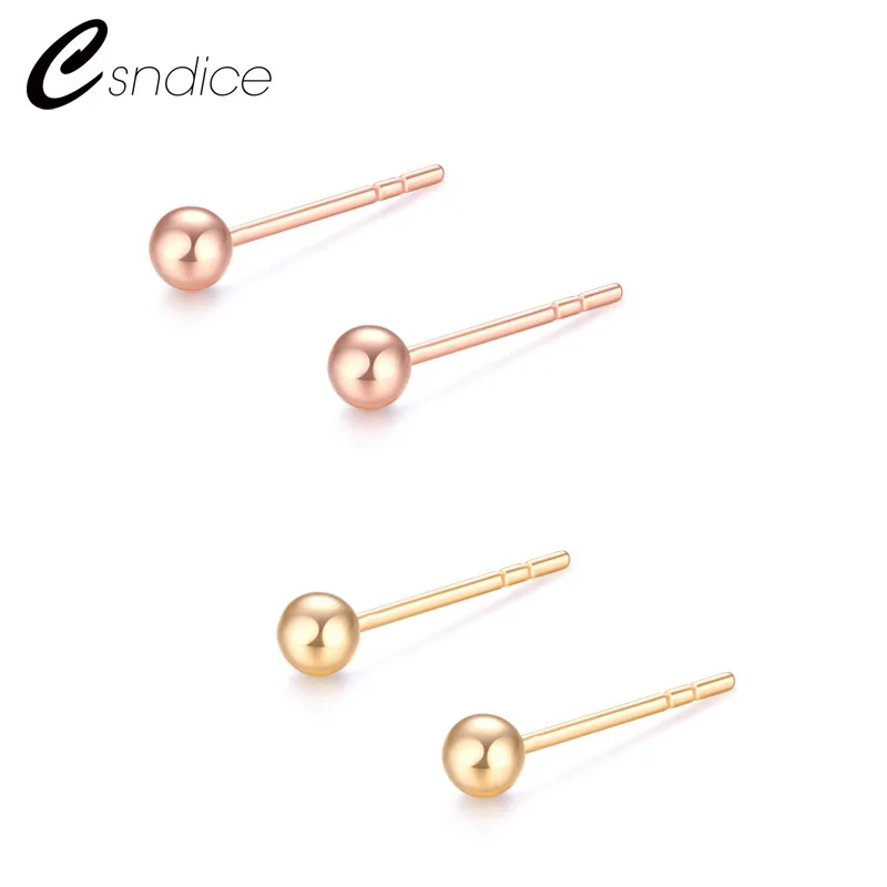 100% 18K Yellow Gold Rose Classic Round Bubble Stud Earrings For Woman Wedding Engagement Party Au750 | Украшения и аксессуары