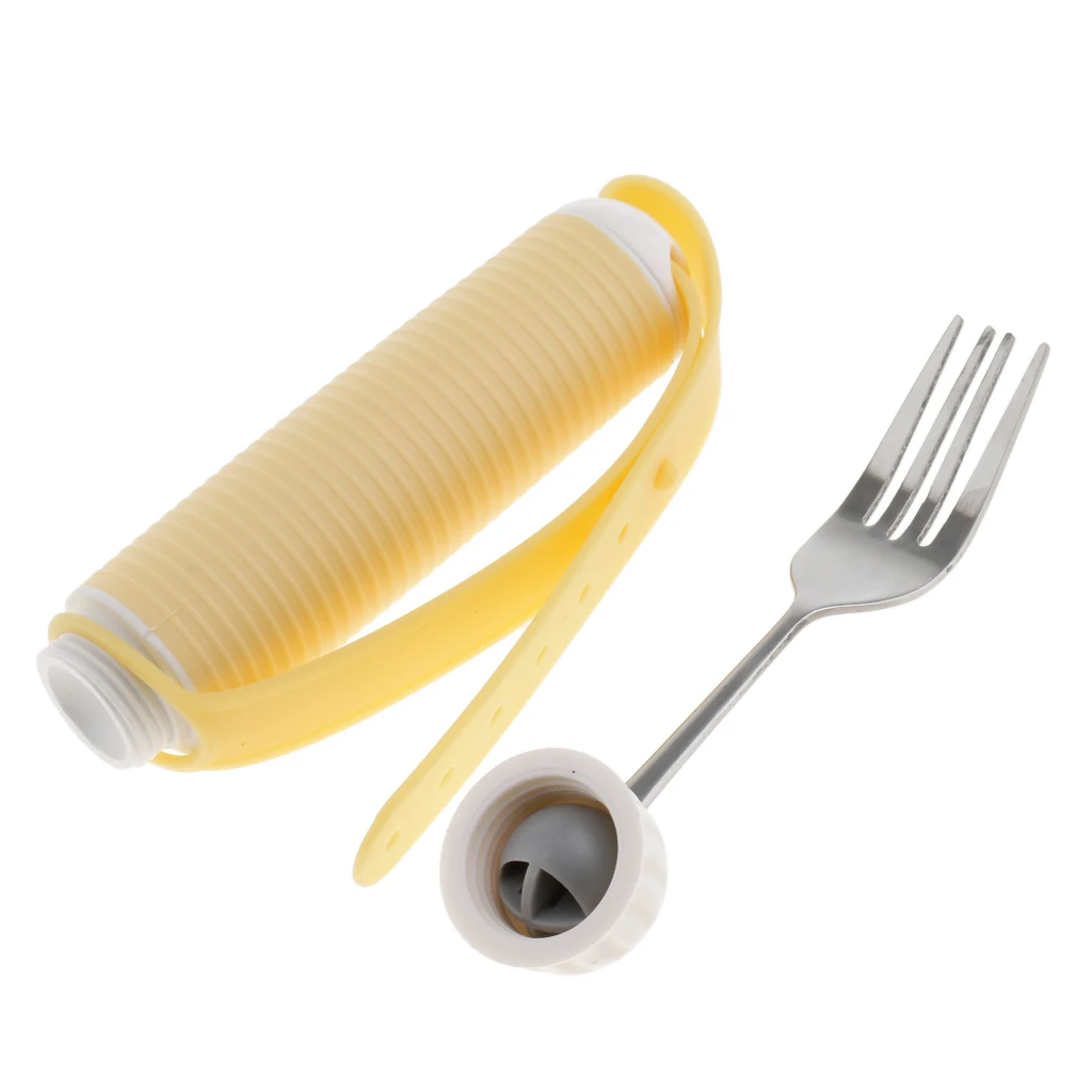 Rotating Utensil Eating Aids Spoon and Fork for Elderly Disabled Toddlers, Dining Aids Utensil for Week Grips