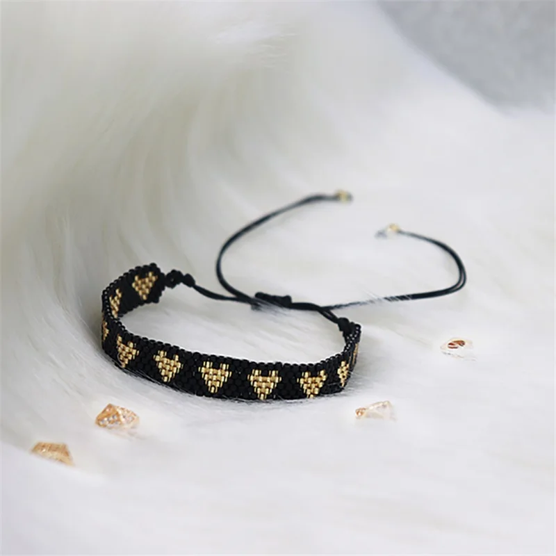Zircon Bracelet For Women ZHONGVI Miyuki Weaving Heart Adjustable Jewelry Friendship Boho Colorful Gift