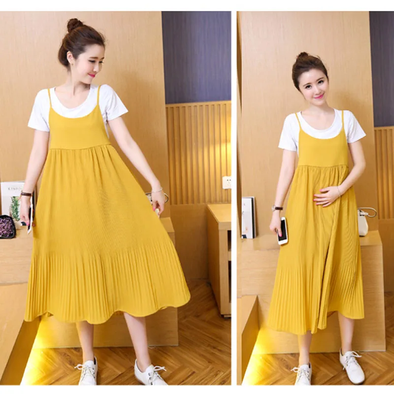 Комплект из 2 предметов, топ для беременных, платье, костюм Vestido для беременных, одежда с короткими рукавами, платье для беременных, летняя одежда для беременных