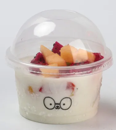 cup and lid 50 шт одноразовые толстые пластиковые прозрачные вечерние чашки на день рождения для дома diy торт Десерт Мороженое йогурт пудинг чашка с крышкой - Цвет: cup and lid