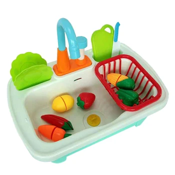 

12Pcs Children Pretend Play Kitchen Chores Toys Washing Dish Sink Playset Classic Game Simulation Kitchen Toy Early Educate Gift
