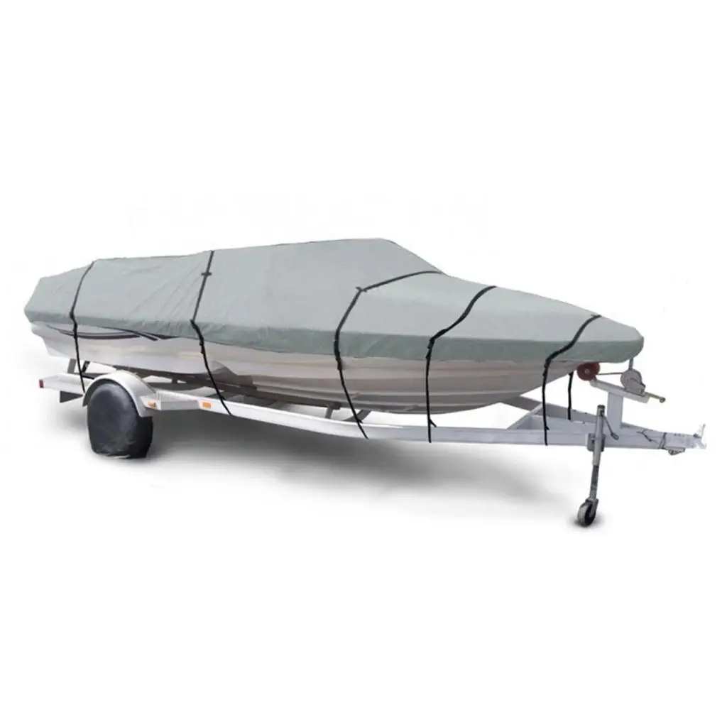 Waterproof 11-13/14-16/17-19/20-22FT Speedboat Fish-Ski Boat Cover Storage Grey