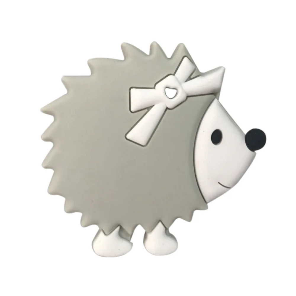 

1pc Lovely Silicone Hedgehog Teether DIY Baby Animal Rattle Chewing Pacifier Dummy Teething Montessori Sensory Toy