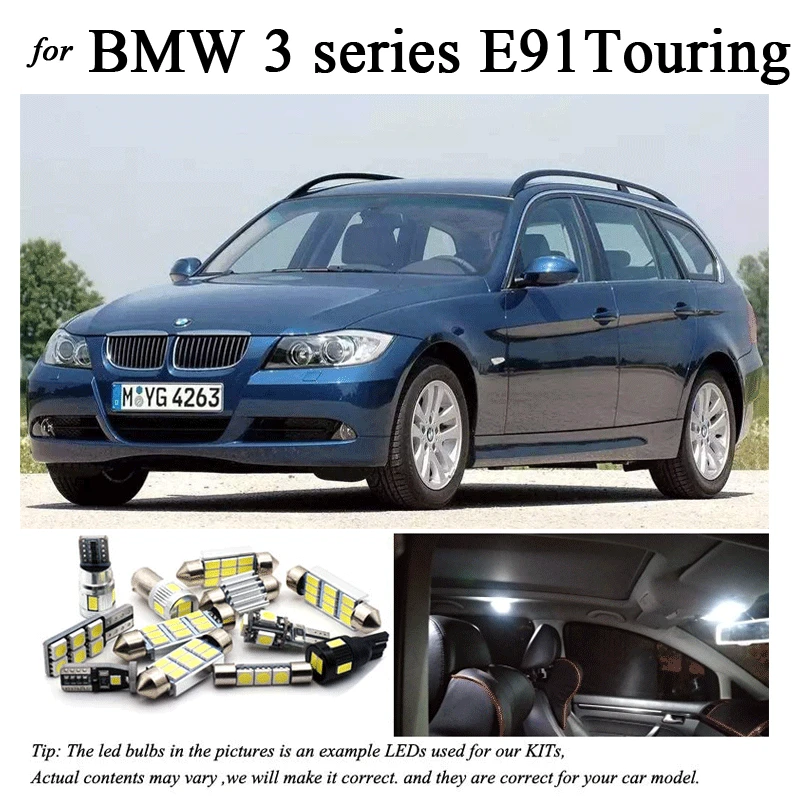 19 шт. Светодиодная лампа для номерного знака + комплект освещения карты BMW 3 серии