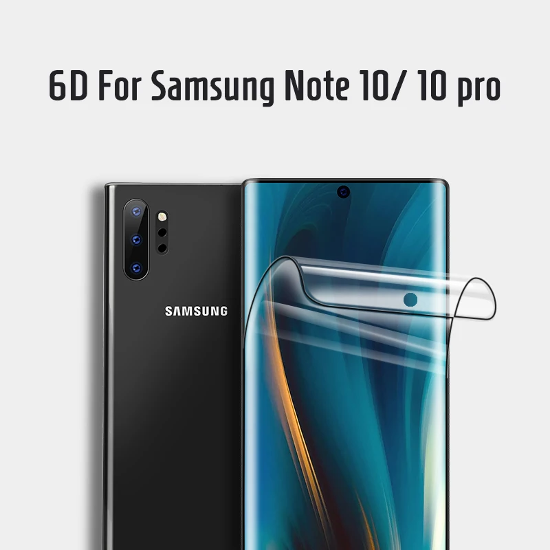 

6D Curved Soft Film For Samsung Galaxy Note 10 glas Screen Protector For Samsung note 10 Pro 10+ Note10 Ultra Thin Hydrogel film