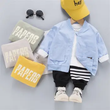 

Spring Autumn Children Clothes Baby Boys solid Jackets T Shirt Pants 3pcs/sets Infant Cotton sport Kids Fashion Casual Tracksuit