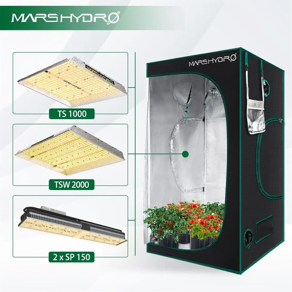 Marshydro 100x100x180 см растительный тент 1680D Крытый сад гидропоники системы растение led