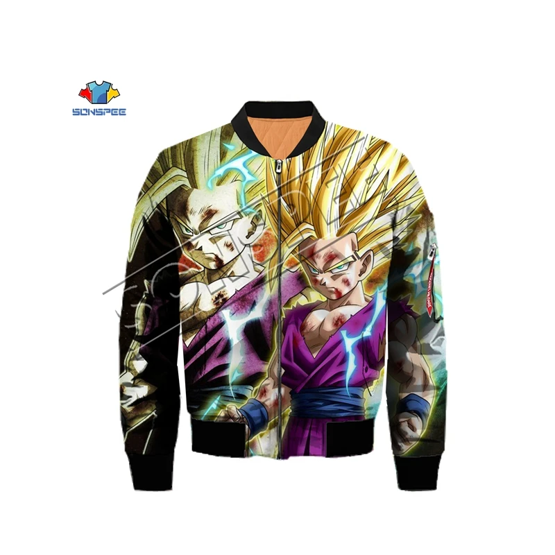 1 3D печать Dragon Ball Летающая куртка, Мужская зимняя теплая куртка-Авиатор, мотоциклетная куртка, бейсбольная куртка, хоккейная куртка - Цвет: 1