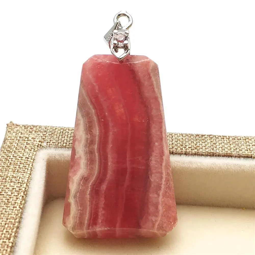 Натуральный Красный Rhodochrosite кулон 35x22x8 мм прямоугольник камень женщины мужчины