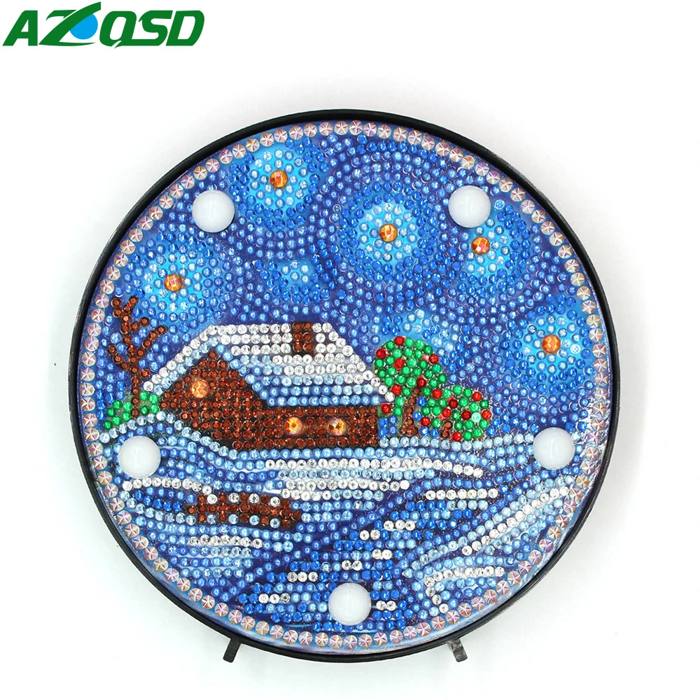 AZQSD DIY Бриллиантовая украшающая картина с светодиодный светильник дом особой