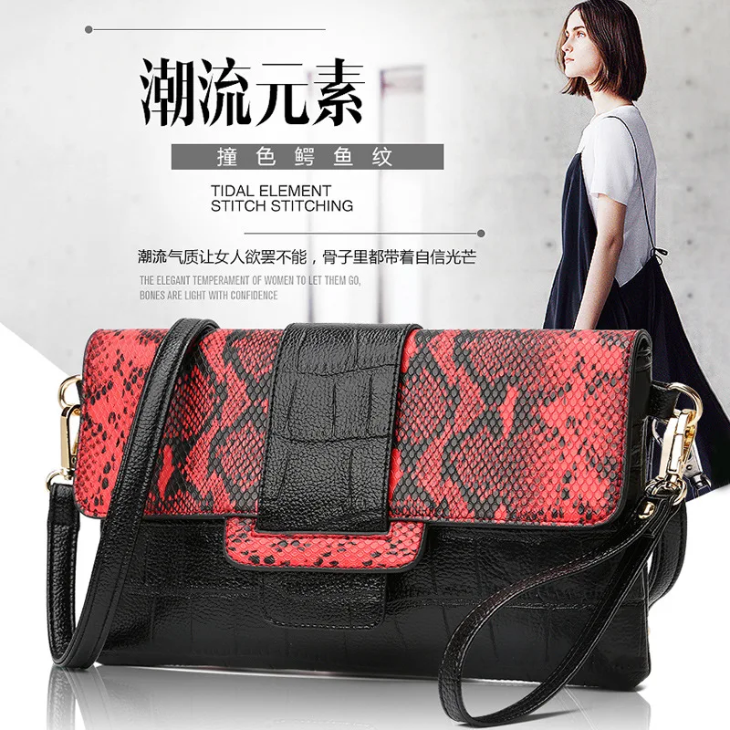 

Carrying WOMEN'S Bag Snakeskin Fashion Large Capacity Women's Shoulder Bag Envelope Clutch Bag