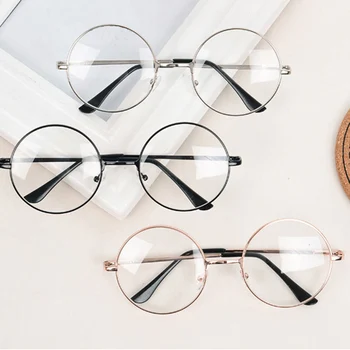 

Unisex Hot Vintage Glasses Frames New Round Reading Glasses Metal Frame Retro Personality Eyeglass Clear Lens Eye Glasses Frames