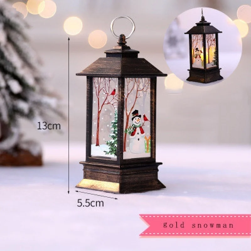 Рождественское декоративное освещение для дома новогодние вечерние Снеговик Золотой Лось Ангел Фея свет светодиодный фонарь