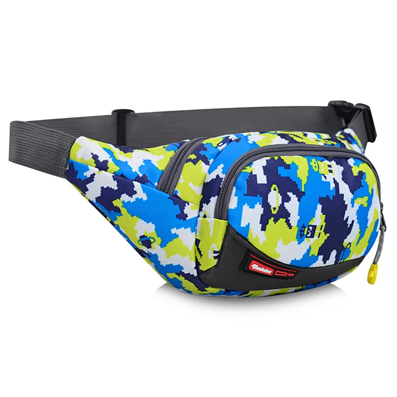 Camouflage blue Сумка на ремне поясная сумка для поясной сумки мужской Сак банан на мешке удобный кошелек для денег дорожная альпинистская поясная сумка - Цвет: Camouflage blue