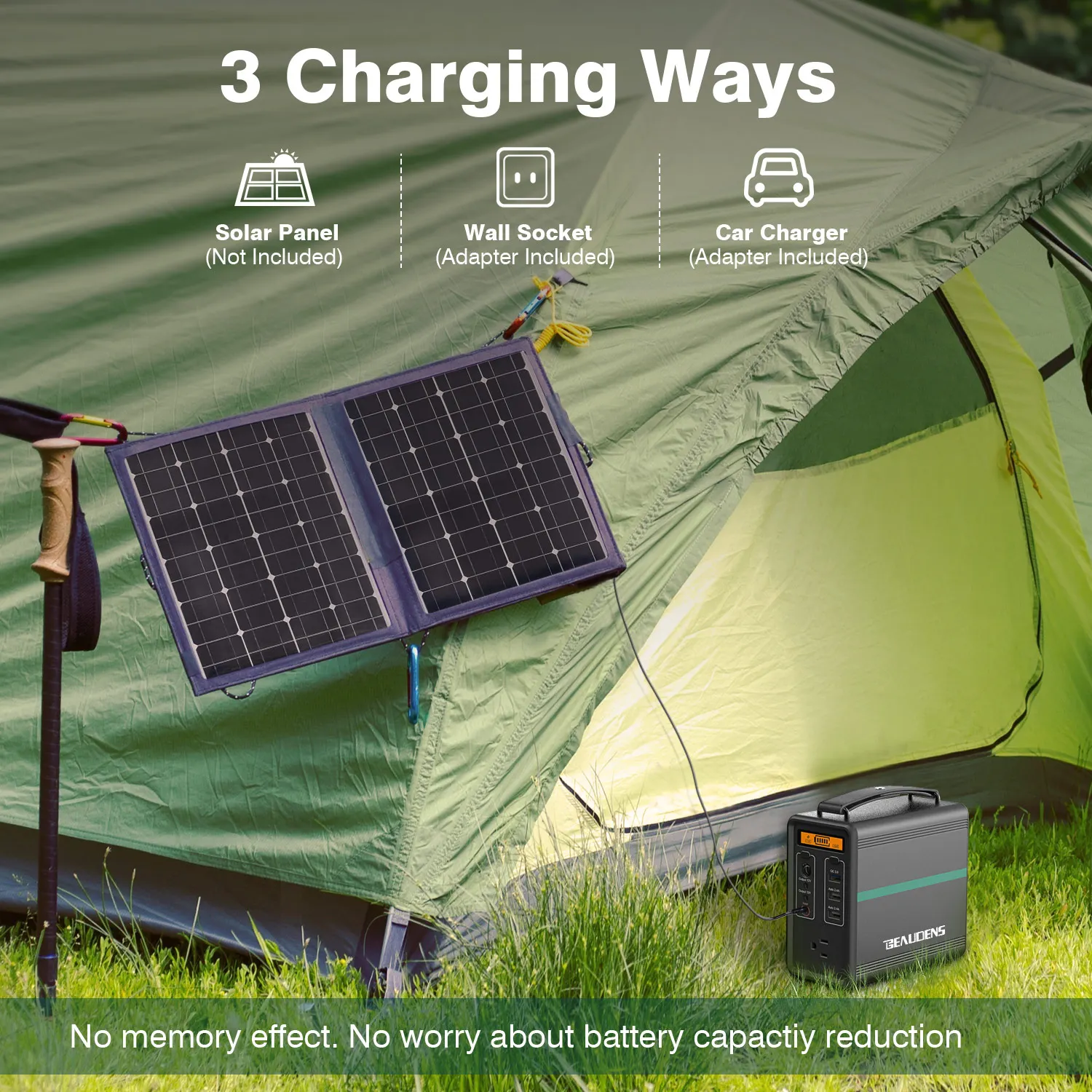 166Wh Portable Power Station Solar Generator Camping Power Supply Energy Charger 