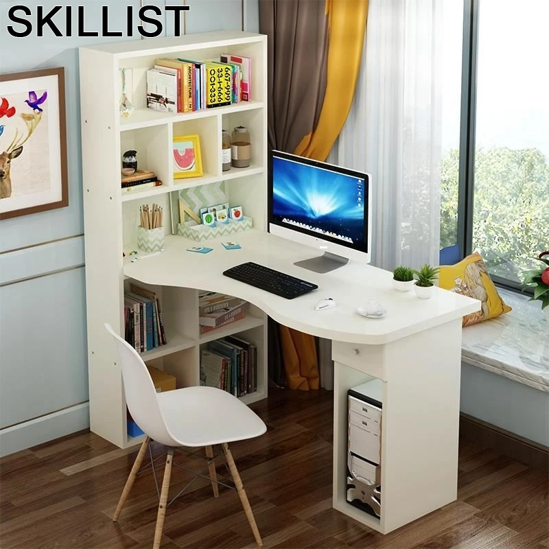 

Ufficio Scrivania Pliante Small Mesa Portatil Escrivaninha Bed Laptop Stand Tablo Bedside Computer Table With Bookshelf