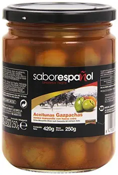 

Gourmet SaborEspañol - Aceitunas Gazpachas - verdes manzanilla con hueso extra - 250 g