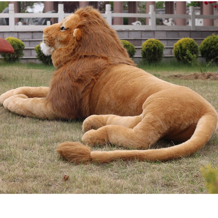 [Top] Simulation 220cm Large Domineering Animal Amazing Realistic Lion Plush Toy Collection Photography props Home decoration