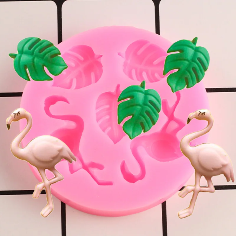 DIY Turtle Leaf Fondant Cake Decorating Tools Flamingo Silicone Molds Monstera Leaves Cupcake Chocolate Candy Clay Moulds 9622