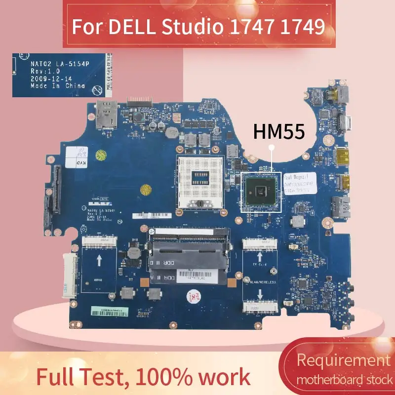 Материнская плата для ноутбука DELL Studio 1747 1749 материнская LA-5154P HM55 DDR3 | Компьютеры и